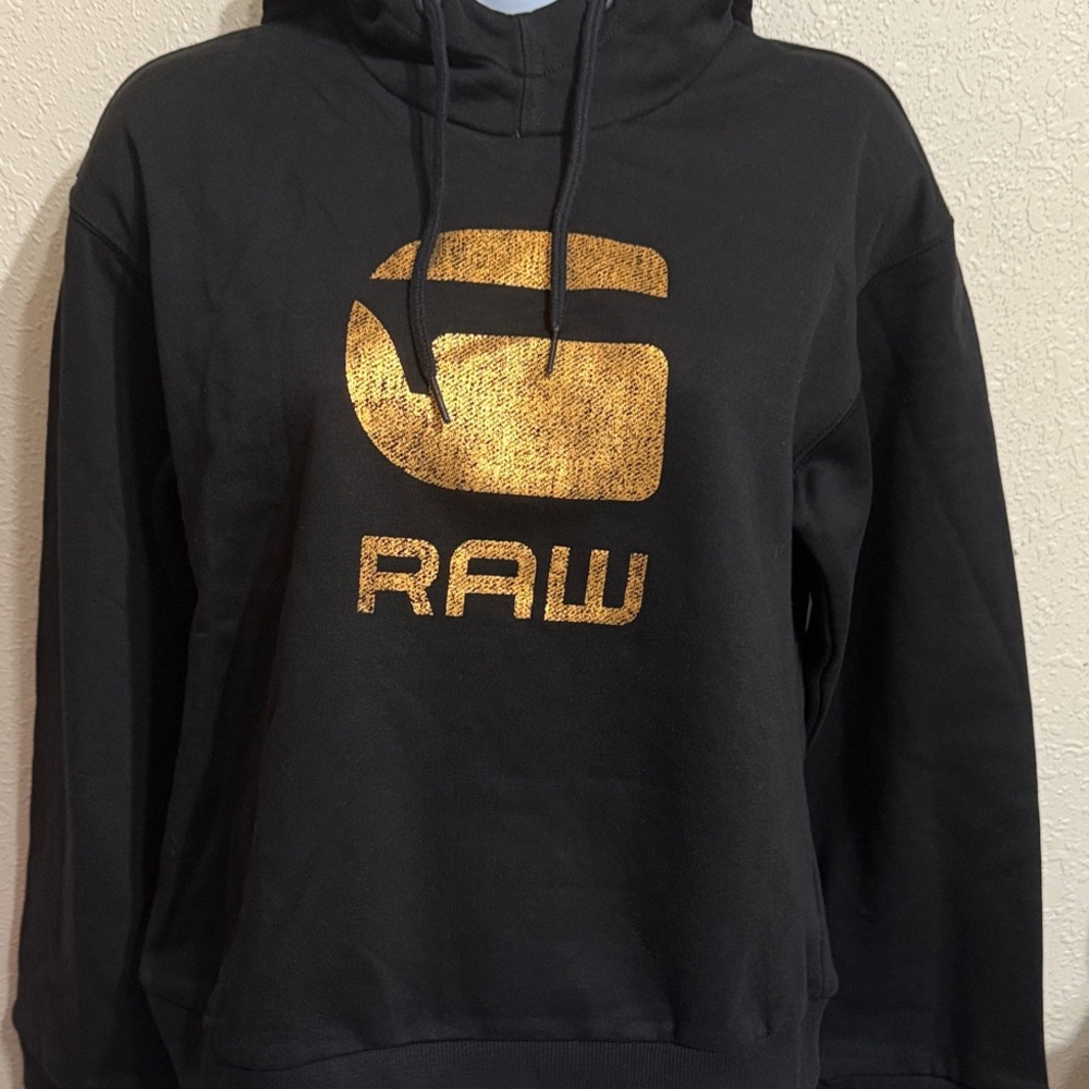 G-Star Men's Black Pullover with Gold Logo